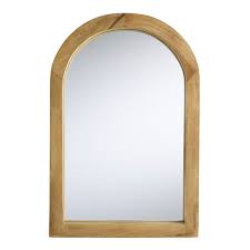 Natural Mango Wood Dome Wall Mirror - World Market