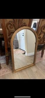 Holli Furniture Traditional Arched Wood Wall Mirror Brown : Target