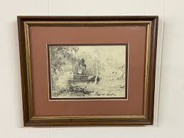 Louisiana Artist Robert Rucker Sketch Print Paddlewheel Boat ...