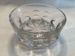 Vintage Saint Gobain France Thumbprint Flower Clear Glass ...