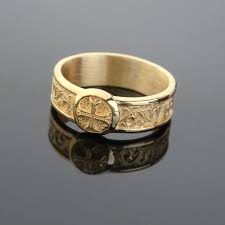 Handmade 10k Gold Cross Ring: Christian Band, Memorial Ring ...