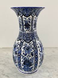 Delfts Blue and White Chinoiserie Porcelain Vase - Etsy