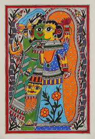 Shiva and Parvati Hindu Madhubani Painting from India ...