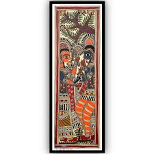 Acrylic Black Framed Madhubani Art Radha Krishna Handmade ...