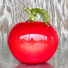 Vintage Postmodern Art Glass Apple | Chairish