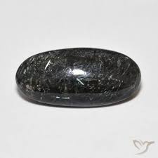 9.75ct Natural Black with Blue Sparkle Nuummite, Oval, Opaque