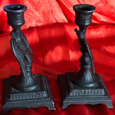 Pair Emig Federal Style - Raven/eagle Candle Holders - Black Gothic Solid Metal - Etsy