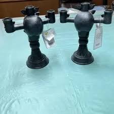 Martha Stewart | Accents | Skull With Flowers Candelabra With Light Halloween Nwt Set Of 2 | Poshmark