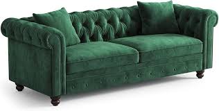 Amazon.com: ONBRILL 82 Inch Chesterfield Sofa, 23 Inch Deep ...