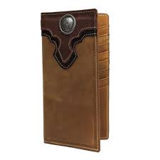 Cowboy Cowgirl Long Genuine Leather Wallet Western Bi-Fold Check Book – Cuero Loco