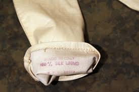 Vintage Leather lined Evening Gloves Size 7, ---- 10.5 ...