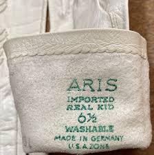 Vintage 1940's White Kid Leather Gloves Aris Germany Size ...