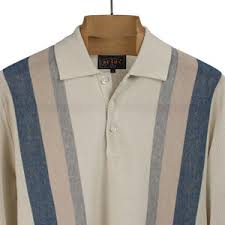 Beams Plus SS25 Long sleeve knit polo in off white retro ...