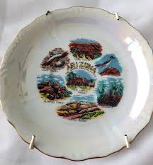 Vintage Arizona Iridescent State Souvenir Plate - Etsy