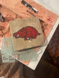 Arkansas Razorback Garden Stone - Etsy