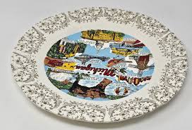 Vintage Michigan Souvenir Plate with Gilded Rim | eBay