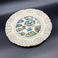 Vintage Crown Gold Arizona Souvenir Plate Heavy Gold Border - Etsy