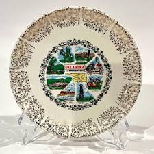 Vintage Chevron Zig Zag Textured Multicolor Decorative Plate, Oklahoma Importing Company, Grandmillenial Bohemian Decor - Etsy