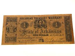 Vintage copy of Treasury Warrant $1 Dollar Bill from State Of Arkansas | eBay