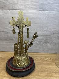 Antique Brass Arma Christi Crucifix Skull Crossbones Under ...