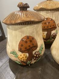 💥1970s Vintage Arnels Mushroom Canister Set of 5 Excellent Condition Rare | eBay