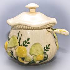 Vintage 1970's Arnel's Ceramic MUSHROOM SOUP TUREEN w' LID & LADLE | Mid-Century | eBay