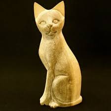 Original Hand Carved Wooden Cat Sculpture Figurine 6" | eBay