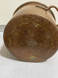 Antique Large Heavy Copper Pot With Handles Great Green ...