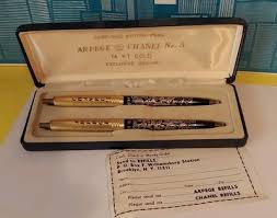 Vintage Chanel No. 5 Arpege 14kt Gold Filigree Ballpoint 2 ...