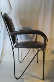 RARE VINTAGE 50'S JACQUES ADNET STITCHCHED LEATHER AND IRON ...