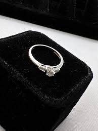 Beautiful 14K White Gold 0.20TCW Genuine Diamonds Engagement ...