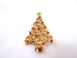 Monet Christmas Brooch, Holiday Tree Vintage Brooch T10 - Etsy