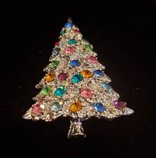 Vintage Unsigned Silver Tone Multi-Color Rhinestone ...