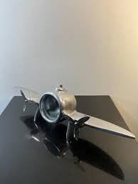 Vintage Art Deco Chrome Airplane Clock (as Is) With No Clock ...