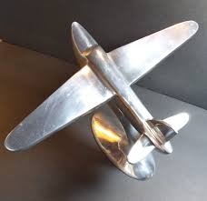 Vintage Art Deco Polished Aluminium Plane and 24 similar items