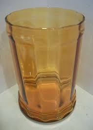 VTG Mid-Century Modern Italian Empoli Amber Ribbed Art Glass Apothecary Jar EUC | eBay