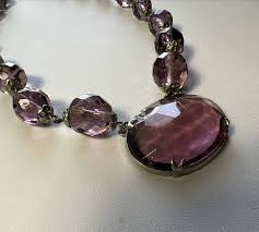 Antique Early 20thC Art Deco Antique Amethyst Pendant & Bead ...