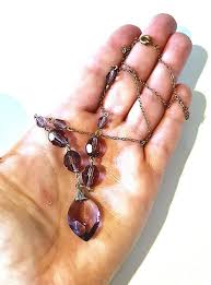 Original 1920s Antique Art Deco Purple Faceted Glass Drop ...