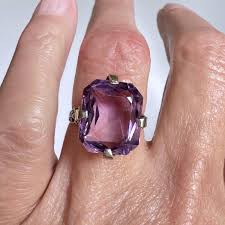 Art Deco 18K White Gold Filigree Amethyst Ring – Boylerpf