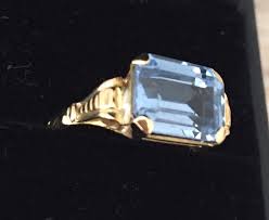 NOW SOLD Aquamarine Ring 18K Gold, German Art Deco, Vintage – OurBoudoir