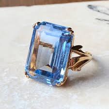 Vintage Art Deco Blue Spinel Ring - Etsy India