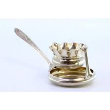 Silver Tea Strainer with Cup-Shaped Deposi, Handle Reliefs ...