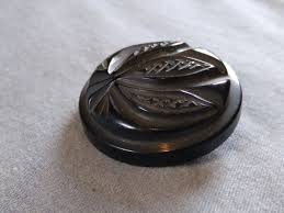 Vintage Ornately Carved Black Plastic Button. | eBay