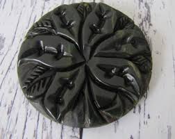 1930s Art Deco Bakelite Brooch: Deep Carved Orchid, Creamed Spinach - Etsy