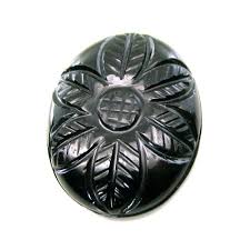 23.3ct black onyx flower carved oval shape cabochon gemstone – Karizma Jewels