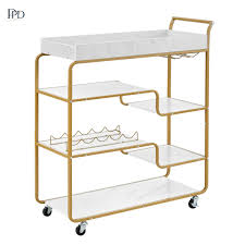 ParlorDream 6-Tier Roling Bar Cart, Slide Bar Serving Cart ...