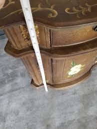 Vintage Painted and Sculpted Entry Table With Cabinet ...