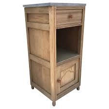 Art Deco Oak Bedside Table with a Gray Marble Top, 1920s ...