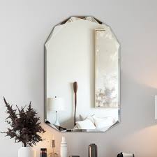 Antok 20x30 Inch Beveled Edge Frameless Bathroom Vanity Mirror, Wall Mount Mirror for Bathroom, Arched Decorative Mirror, HD Silver - Walmart Business Supplies