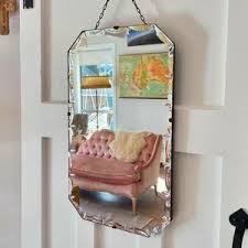 Art Deco Antique Mirror With Scalloped Beveled Edges - Frameless Bathroom Mirror - Etsy India